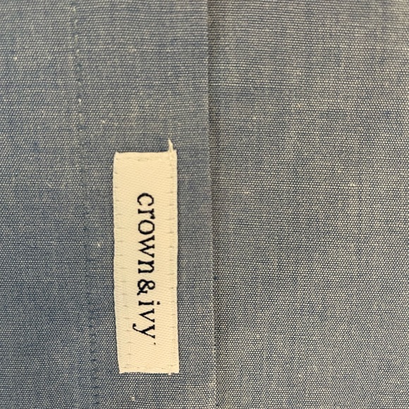 Crown & Ivy Blue Long Sleeve Button Down Shirt - Picture 5 of 5